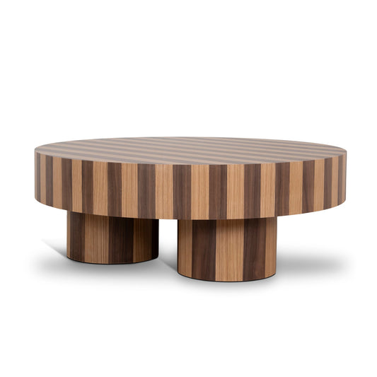 1m Round Coffee Table | Two Tone Natural | Myka Home