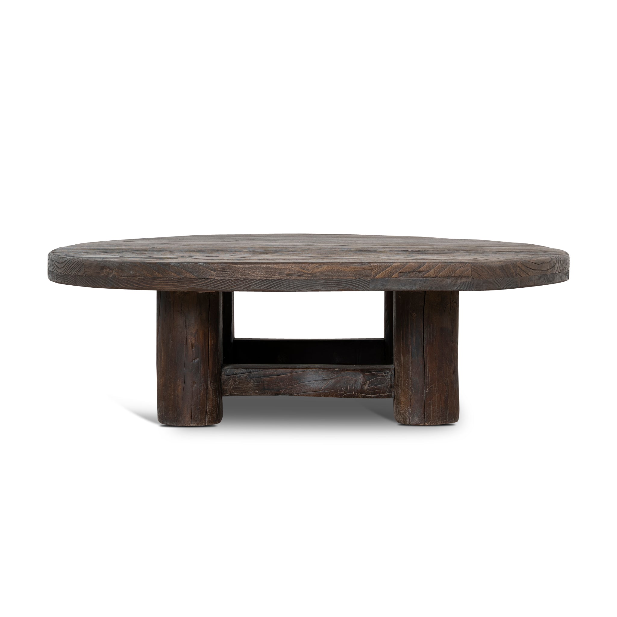 100CM Elm Round Coffee Table | Dark Brown | Myka Home