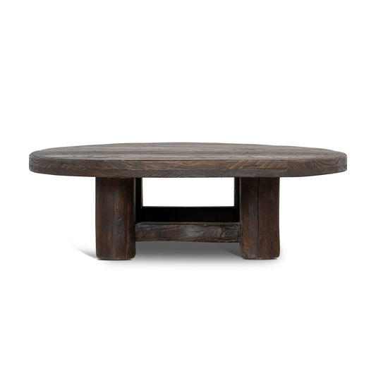 100CM Elm Round Coffee Table | Dark Brown | Myka Home