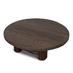 100CM Elm Round Coffee Table | Dark Brown | Myka Home