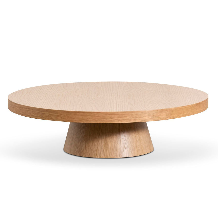 1.1m Round Coffee Table - Natural Oak - View 2