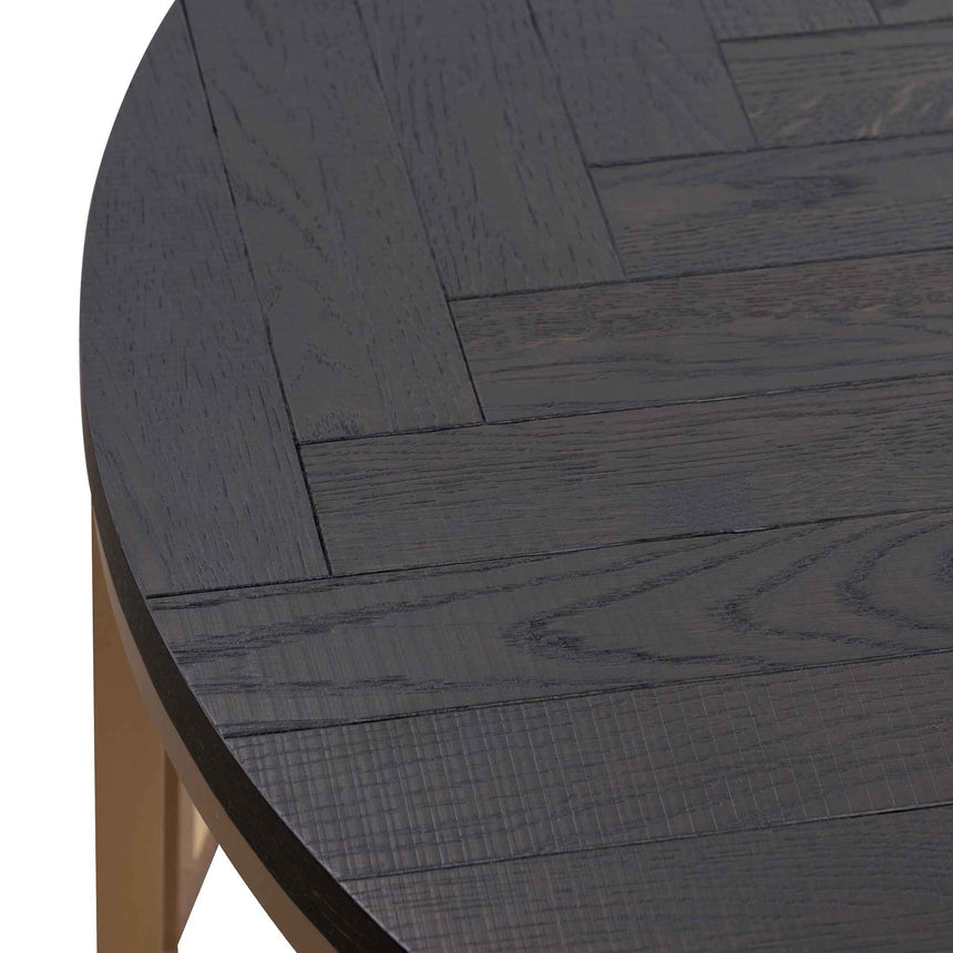 Round Coffee Table - Peppercorn and Brass - View 6