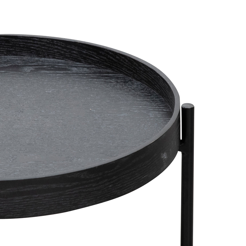 44cm Round Side Table - Full Black - View 2
