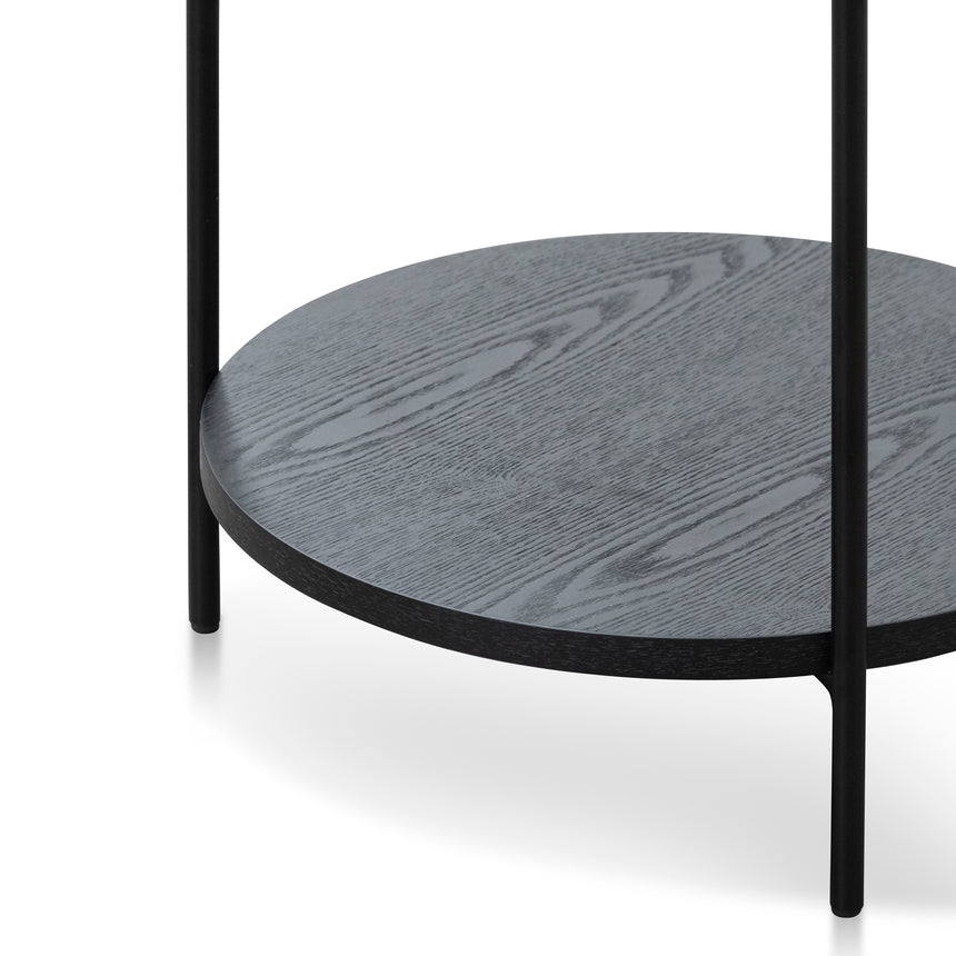 44cm Round Side Table - Full Black - View 3