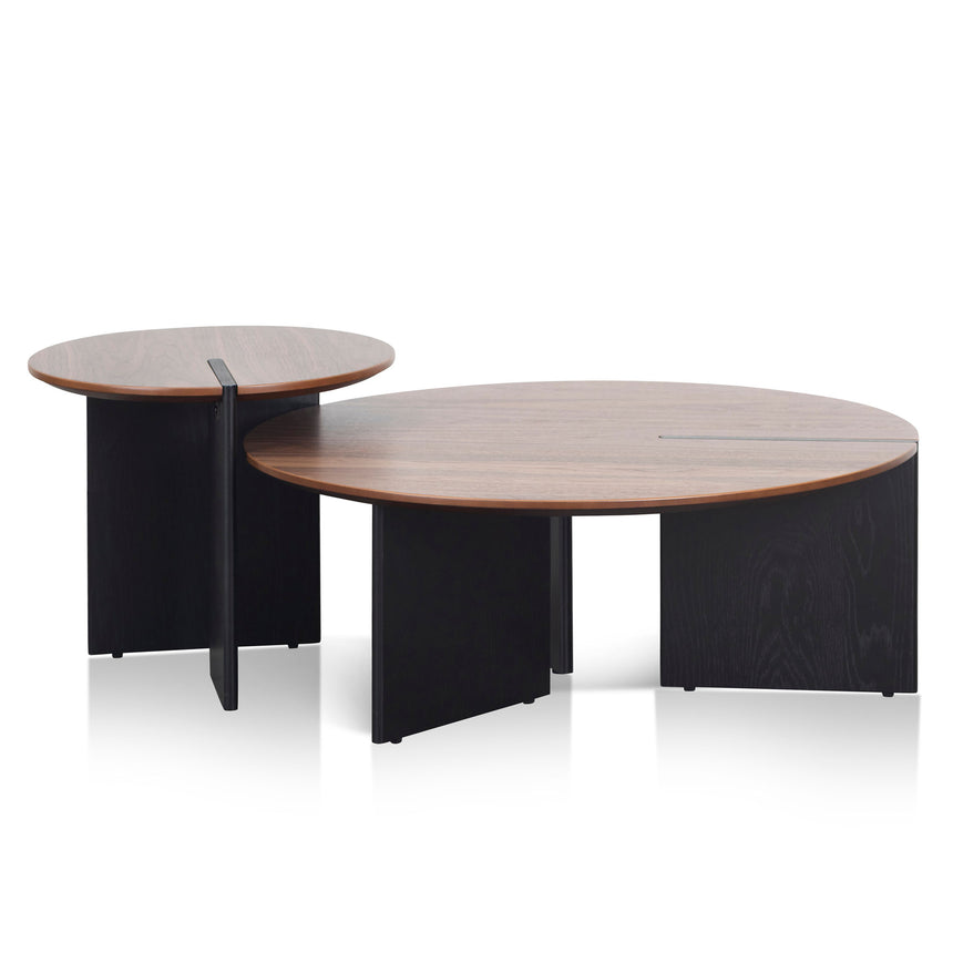 Nest of Coffee Tables | Light Walnut - Black Legs | Myka Home - View 2