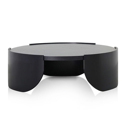 1.1m Round Coffee Table | Black | Myka Home