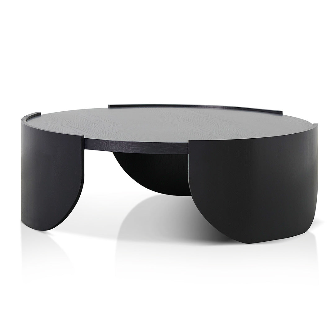 1.1m Round Coffee Table | Black | Myka Home