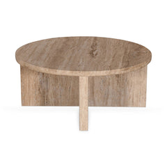 Ex Display - CCF8727-RB 90cm Travertine Top Round Coffee Table