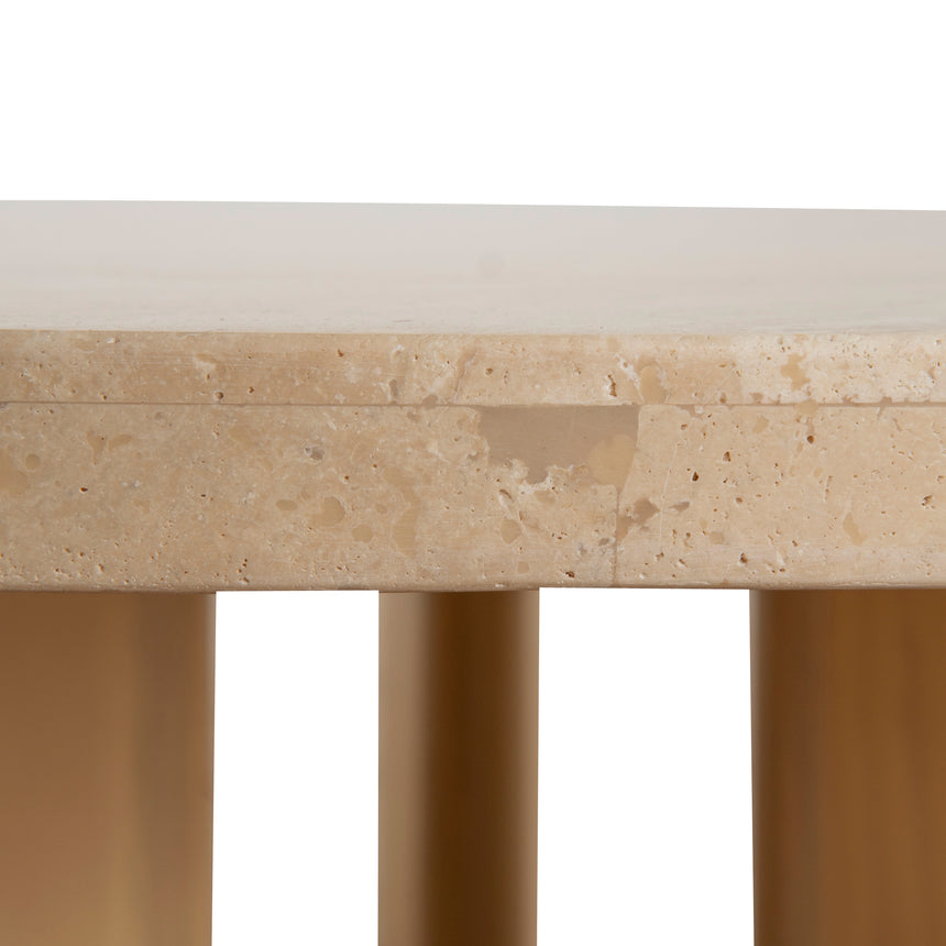 Travertine Top Round Nested Table - Creme Ash - View 13