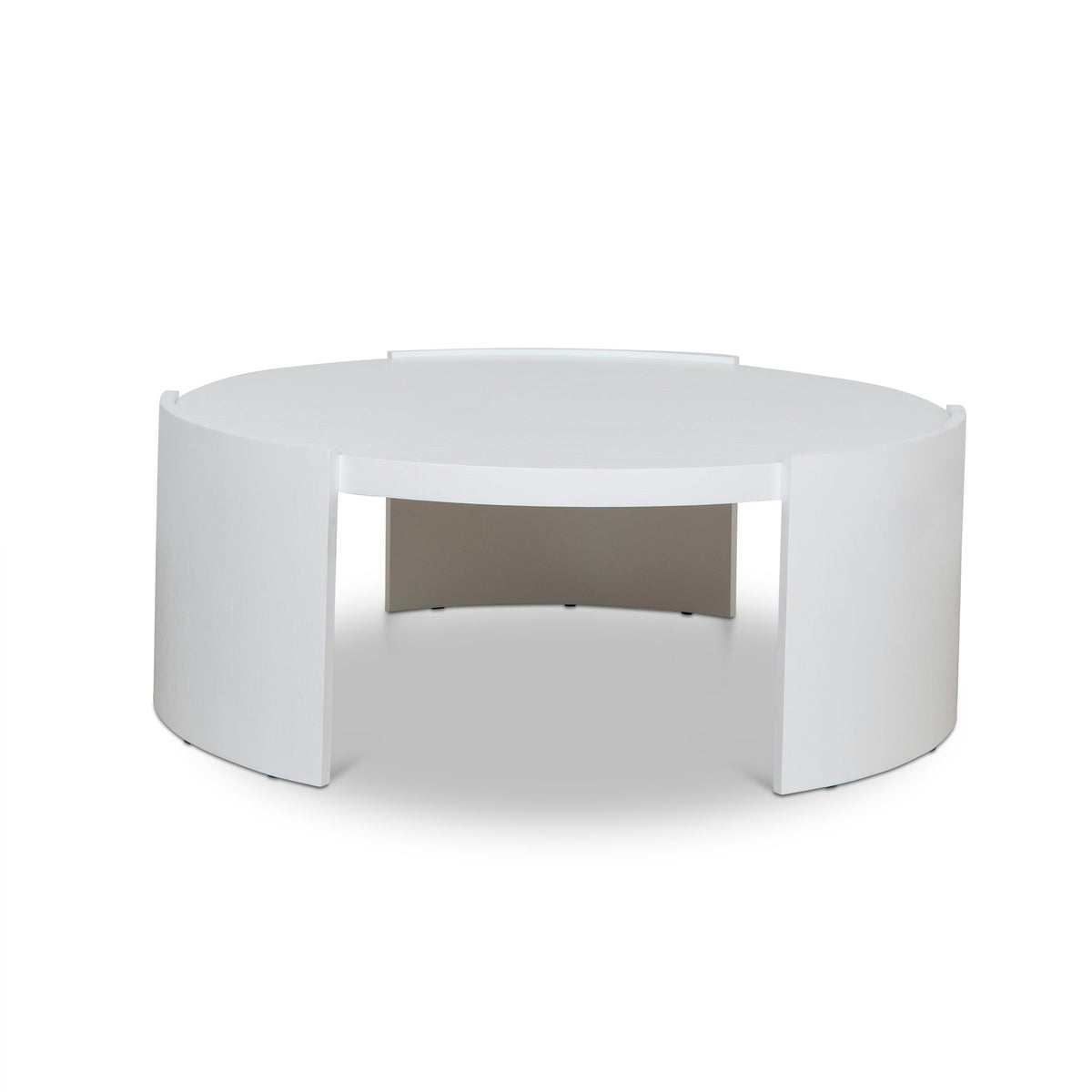 100cm Wooden Round Coffee Table | White | Myka Home