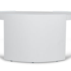 100cm Wooden Round Coffee Table | White | Myka Home