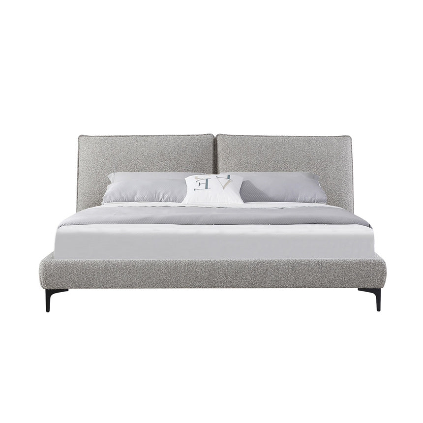 Fabric King Bed Frame - Olive Brown Boucle - View 4