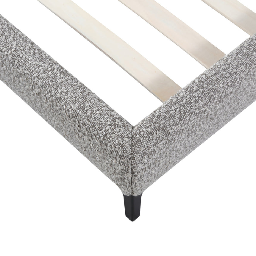 Fabric King Bed Frame - Olive Brown Boucle - View 14