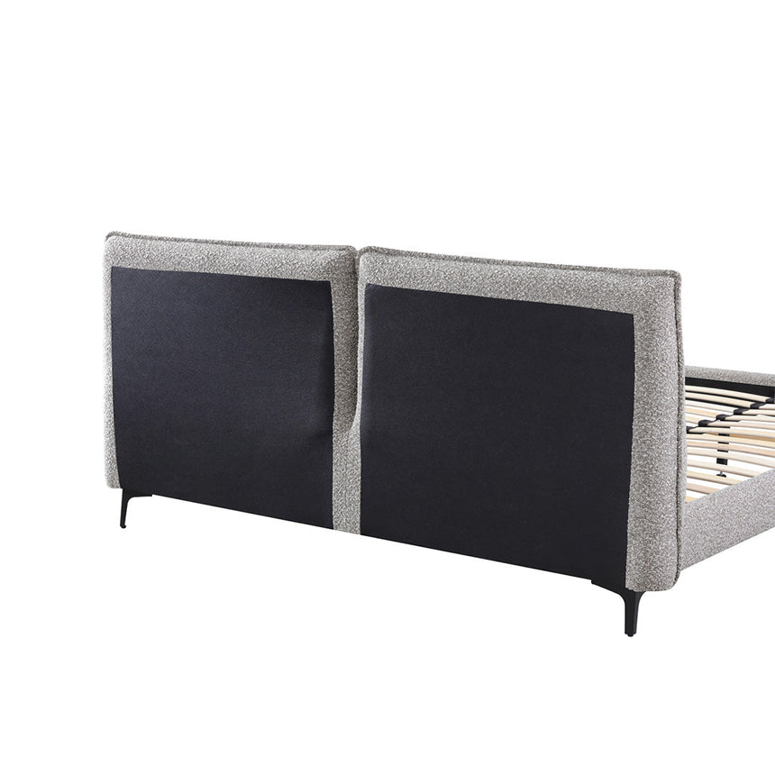 Fabric Queen Bed Frame - Olive Brown Boucle - View 14