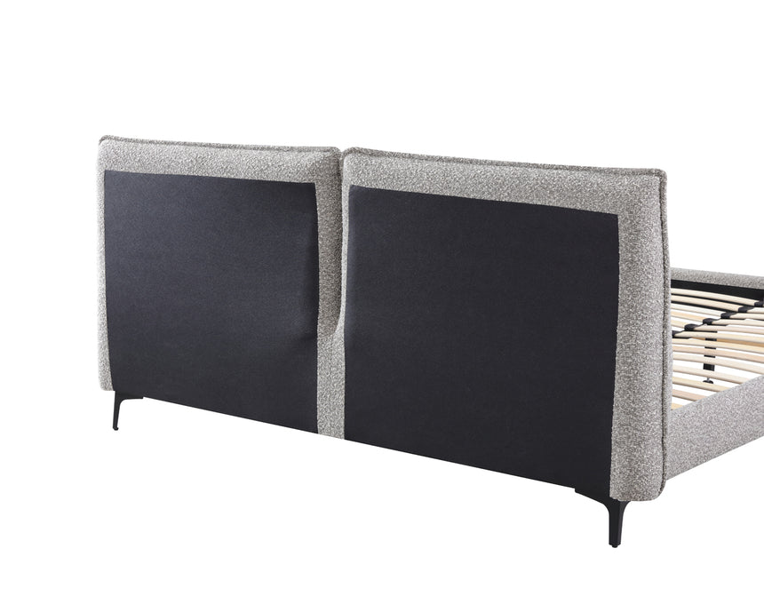 King Bed Frame - Charcoal Pepper Boucle - View 10