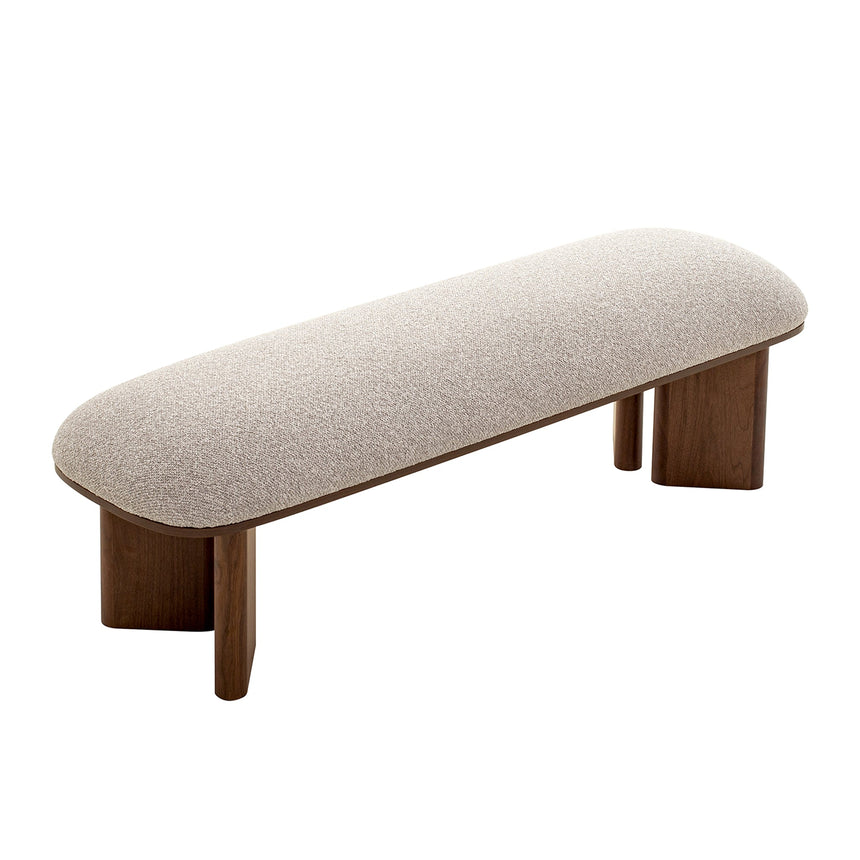 Walnut Bench - Clay Grey - View 2