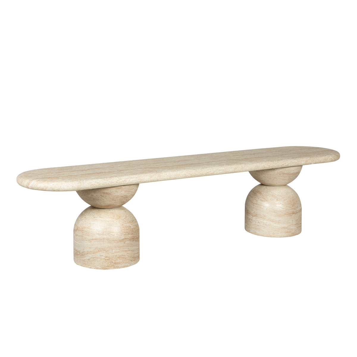 2m Indoor Bench | Light Travertine Look | Myka Home