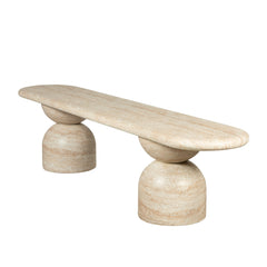 2m Indoor Bench | Light Travertine Look | Myka Home