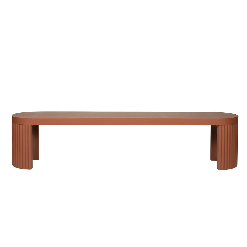 2m Concrete Bench | Terracotta | Myka Home - View 2
