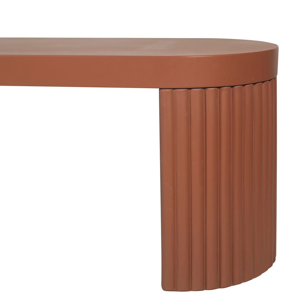 2m Concrete Bench | Terracotta | Myka Home - View 4