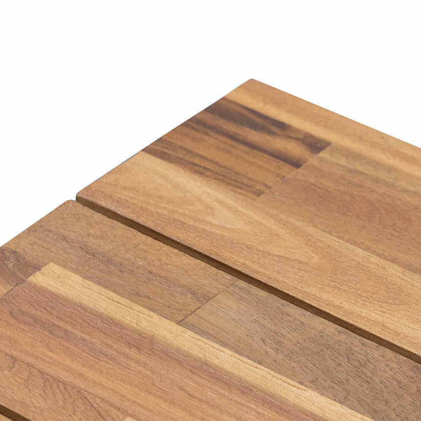 Outdoor Wooden Bench - Natural Top and Black Legs - View 4
