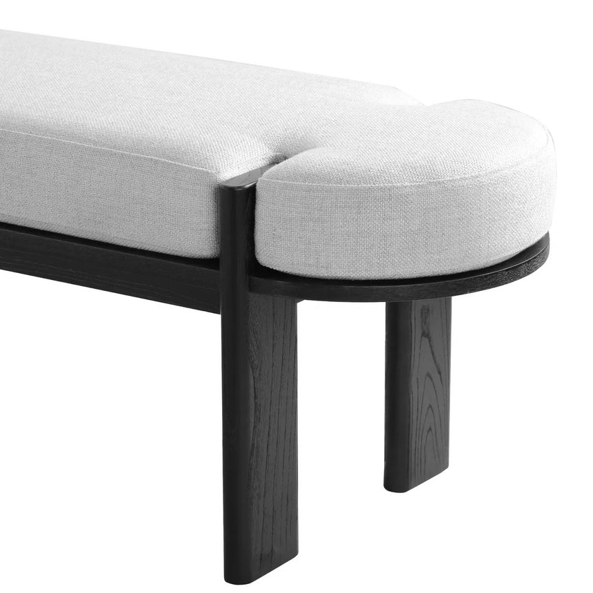 1.6m Black Elm Bench - Natural Linen - View 3