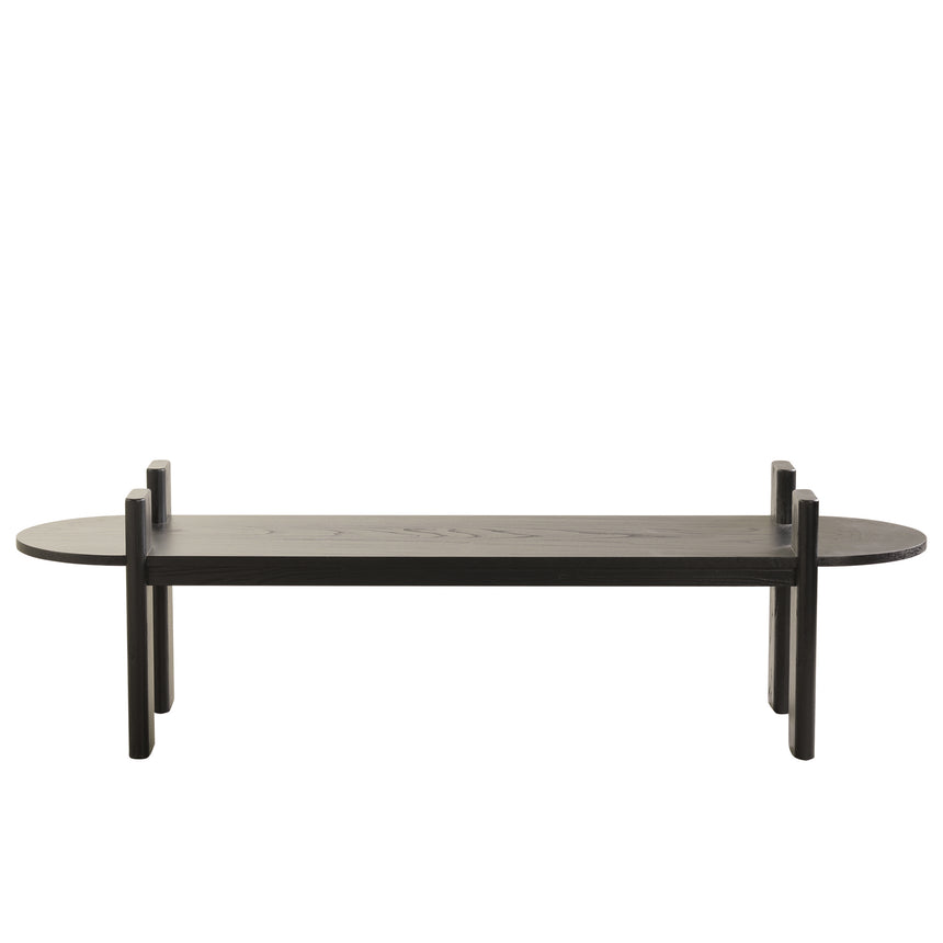 1.6m Black Elm Bench - Natural Linen - View 6