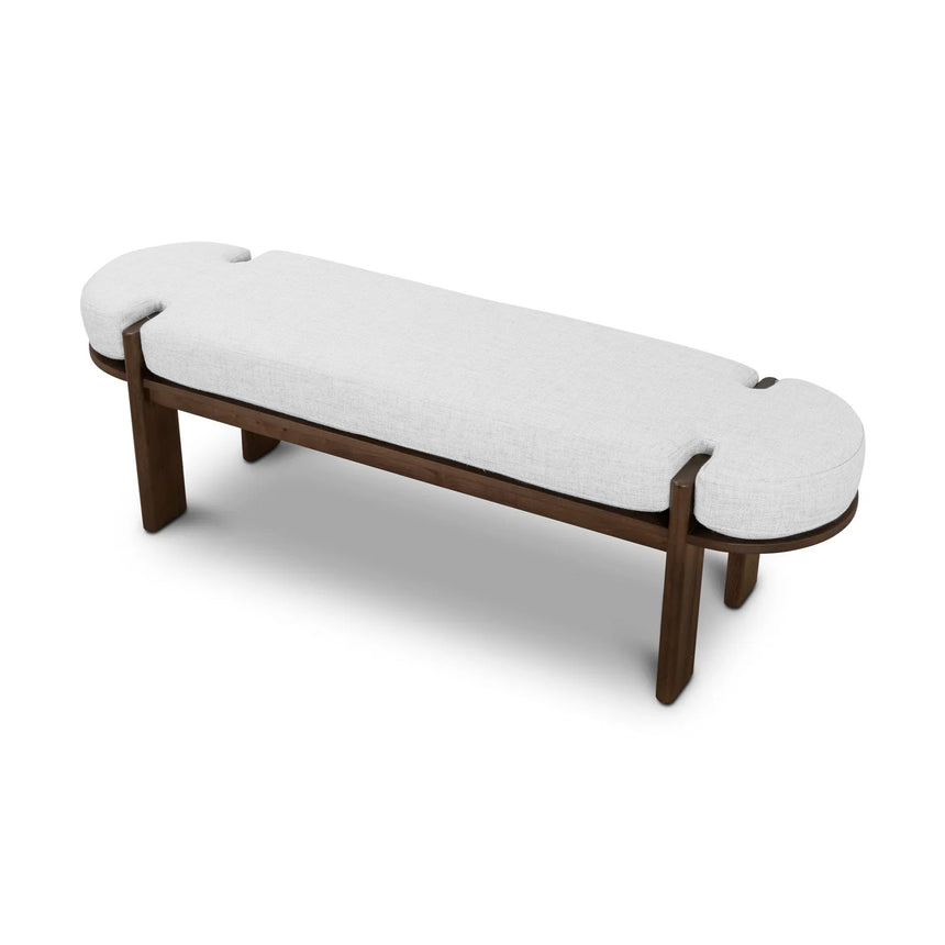 1.6m Walnut Elm Bench - Natural Linen - View 9