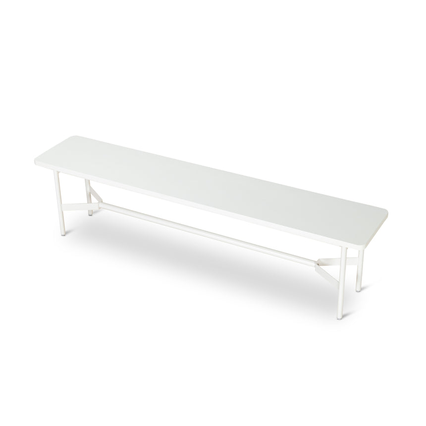 1.8m Wooden Bench - Full White - View 3