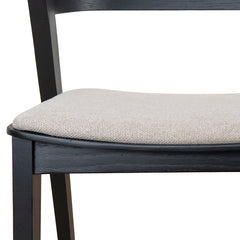 CDC10054-SDx2 Black Dining Chair - Grey Seat (Set of 2)