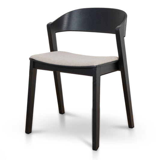 CDC10054-SDx2 Black Dining Chair - Grey Seat (Set of 2)