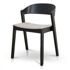 CDC10054-SDx2 Black Dining Chair - Grey Seat (Set of 2)