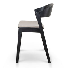 CDC10054-SDx2 Black Dining Chair - Grey Seat (Set of 2)