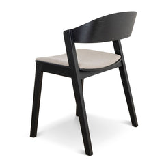 CDC10054-SDx2 Black Dining Chair - Grey Seat (Set of 2)