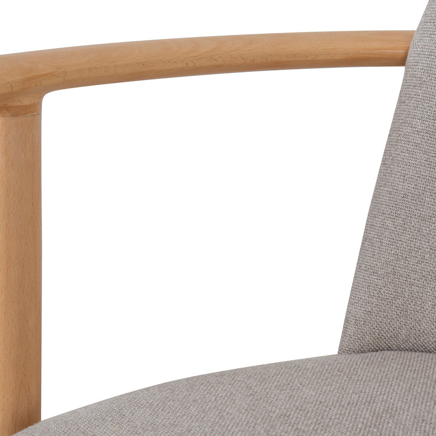 Set of 2 - CDC10055-SDx2 Natural Dining Armchair - Grey Seat - View 12