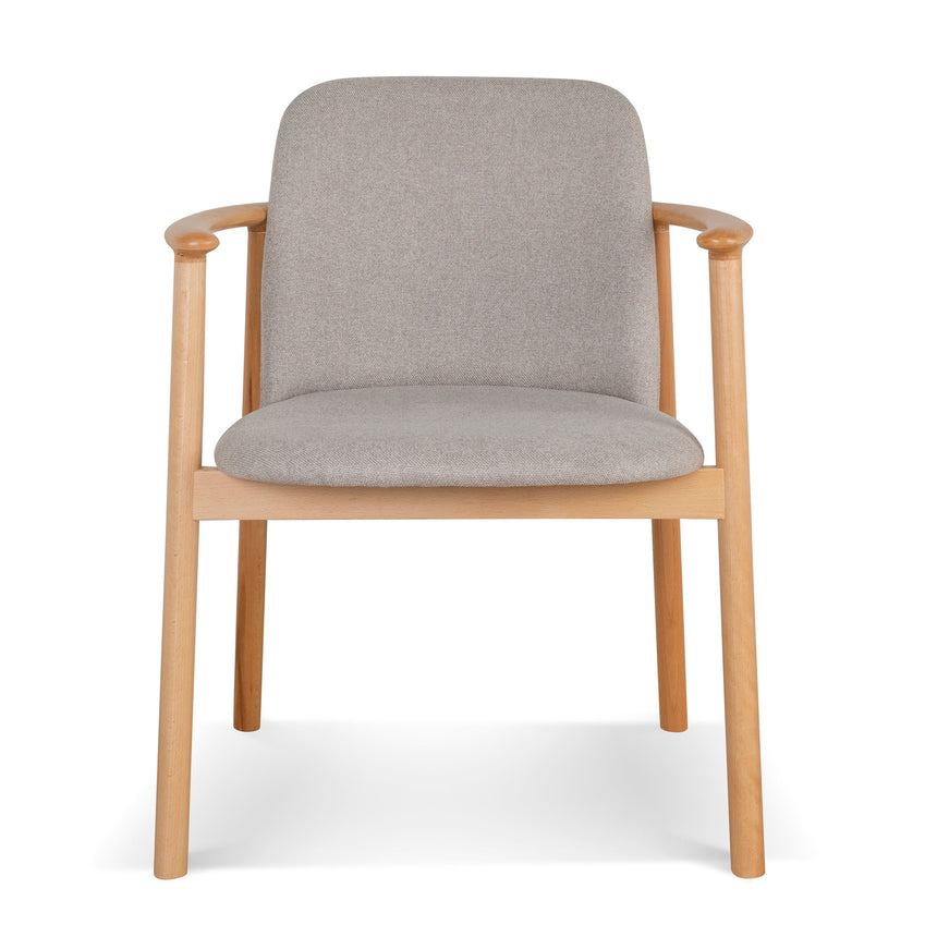 Set of 2 - CDC10055-SDx2 Natural Dining Armchair - Grey Seat - View 2