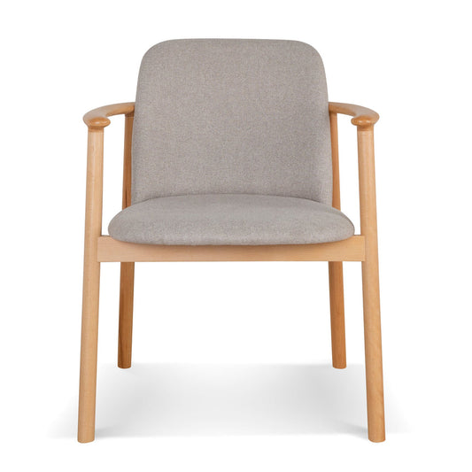 Set of 2 - CDC10055-SDx2 Natural Dining Armchair - Grey Seat