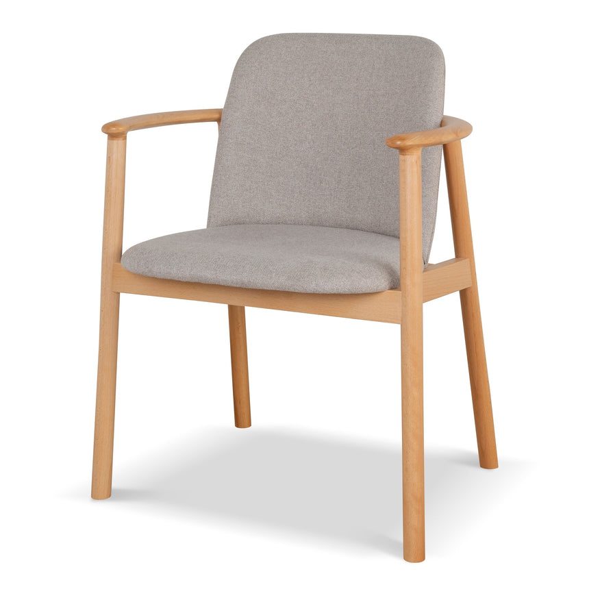 Set of 2 - CDC10055-SDx2 Natural Dining Armchair - Grey Seat - View 3