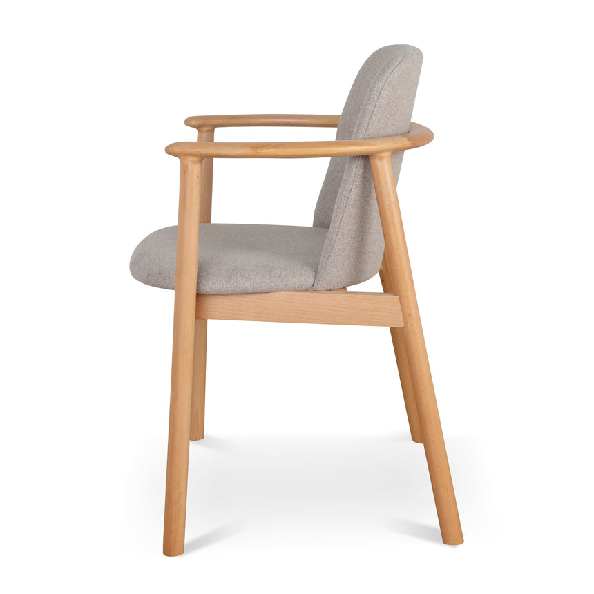 Set of 2 - CDC10055-SDx2 Natural Dining Armchair - Grey Seat - View 5