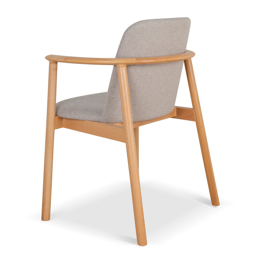 Set of 2 - CDC10055-SDx2 Natural Dining Armchair - Grey Seat - View 6