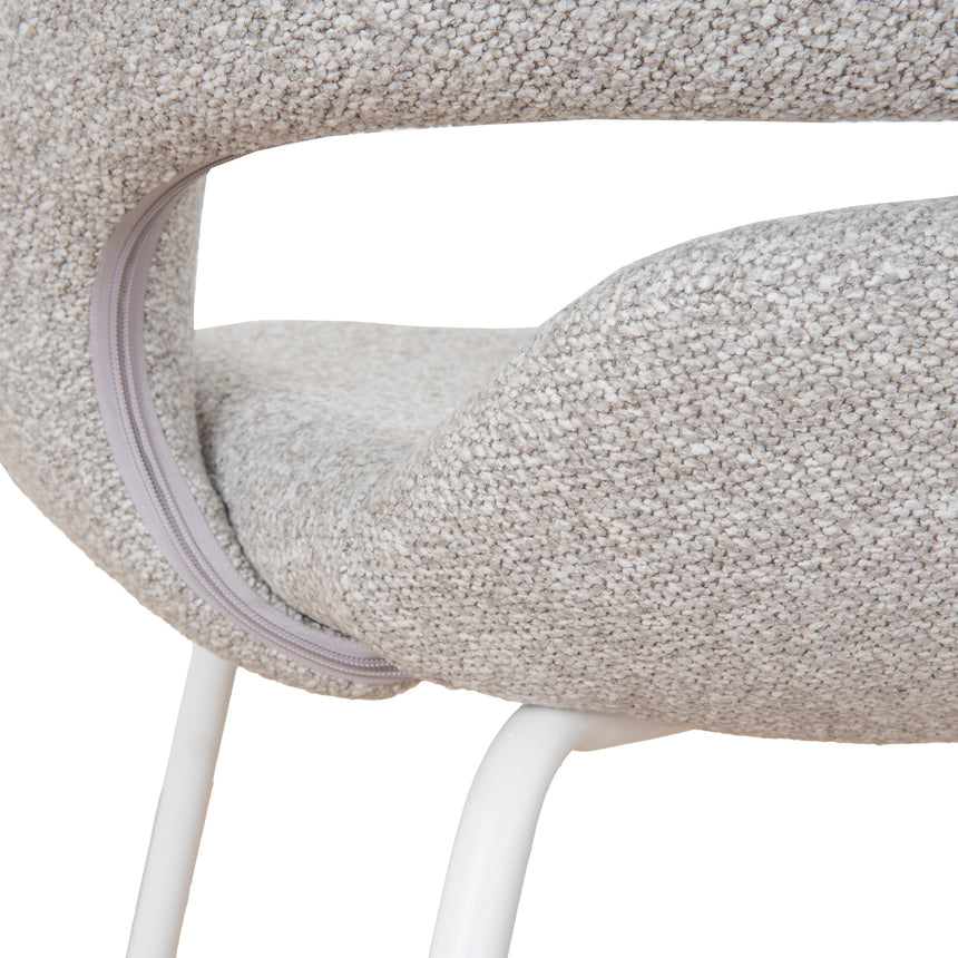 White Dining Chair | Clay Grey (Set of 2) | Myka Home - View 9