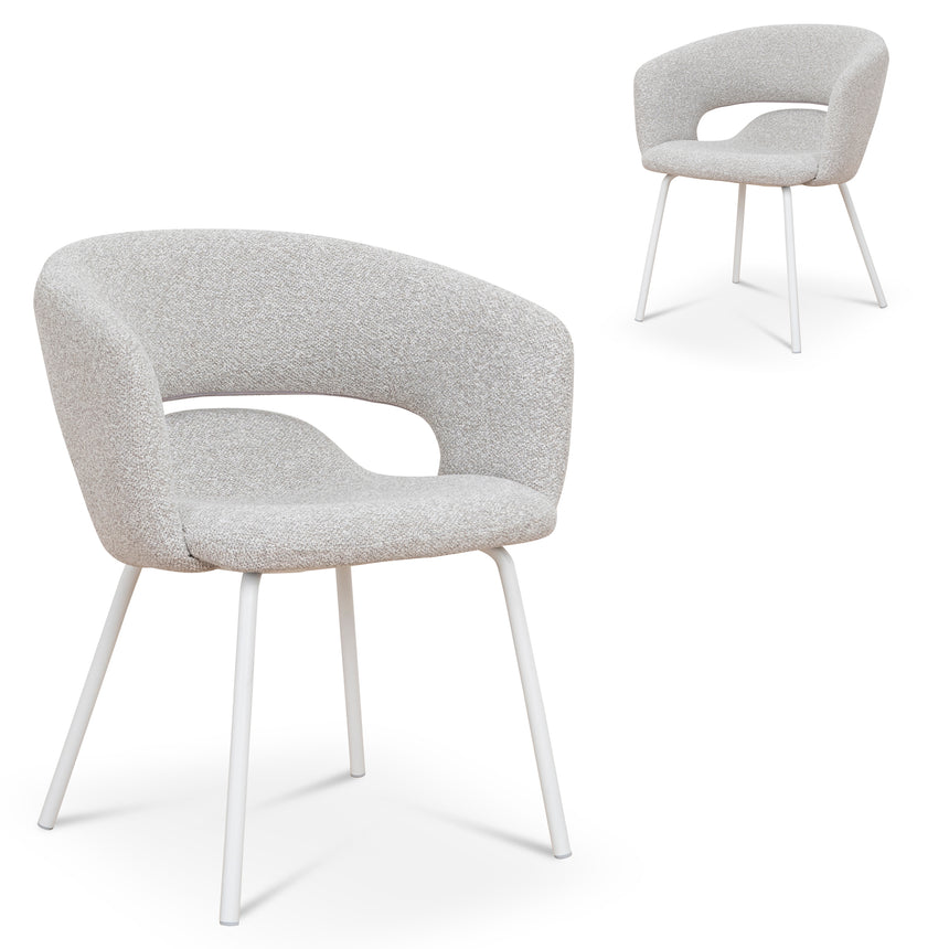 White Dining Chair | Clay Grey (Set of 2) | Myka Home - View 17