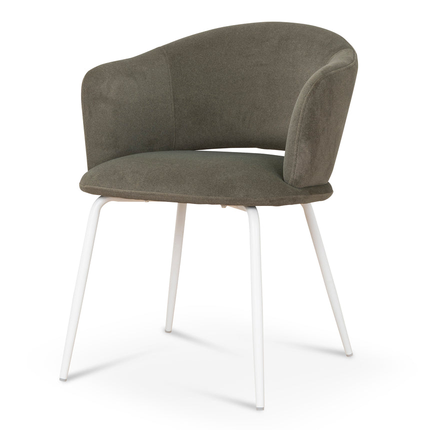 White Dining Chair | Dark Moss Green (Set of 2) | Myka Home - View 3