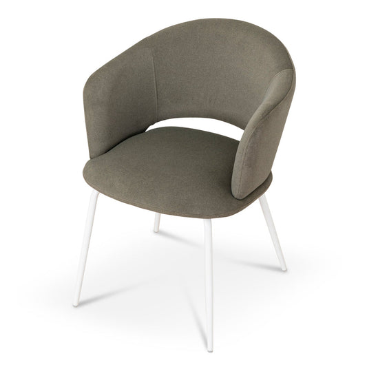 DC10194-FH White Dining Chair - Dark Moss Green (Set of 2)