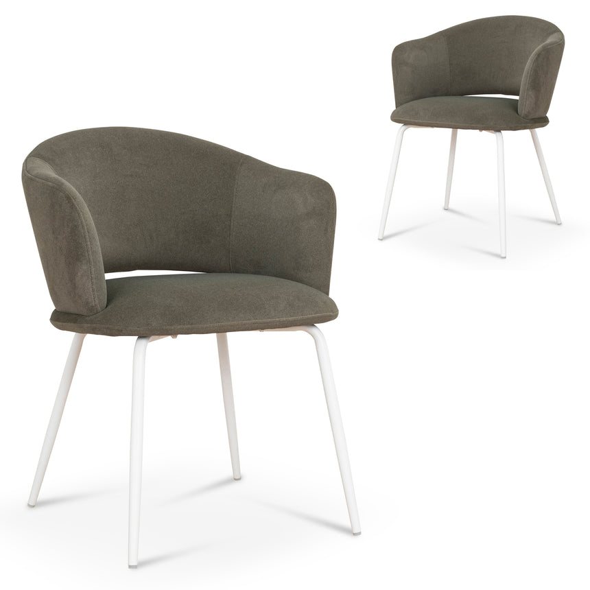 White Dining Chair | Dark Moss Green (Set of 2) | Myka Home - View 16