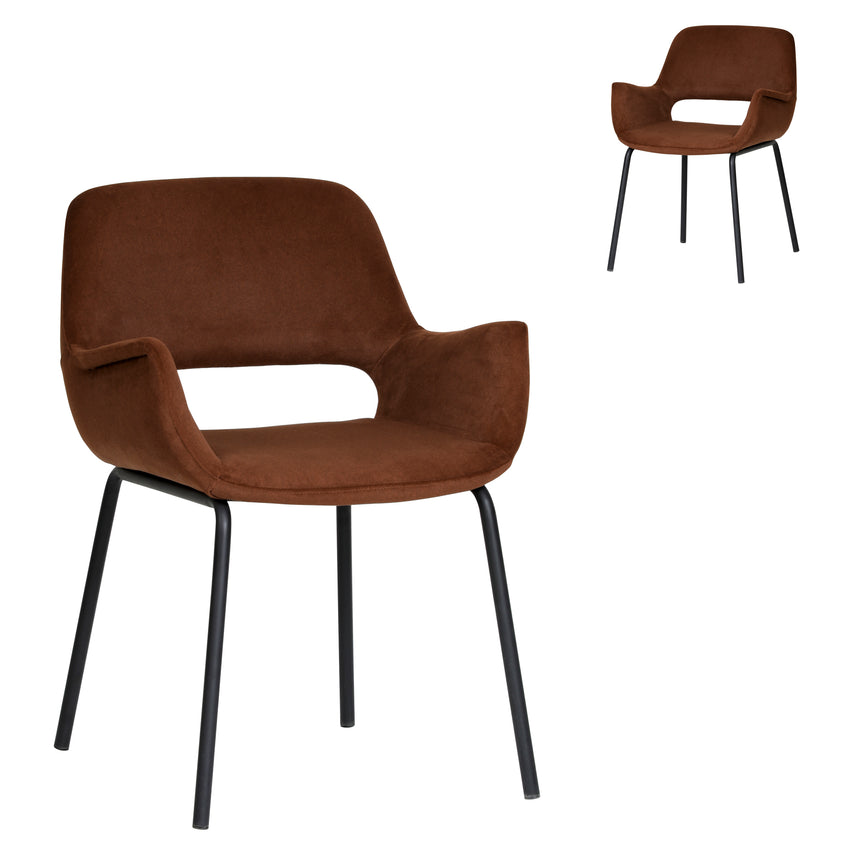 Black Dining Chair - Red Bronze Seat (Set of 2)