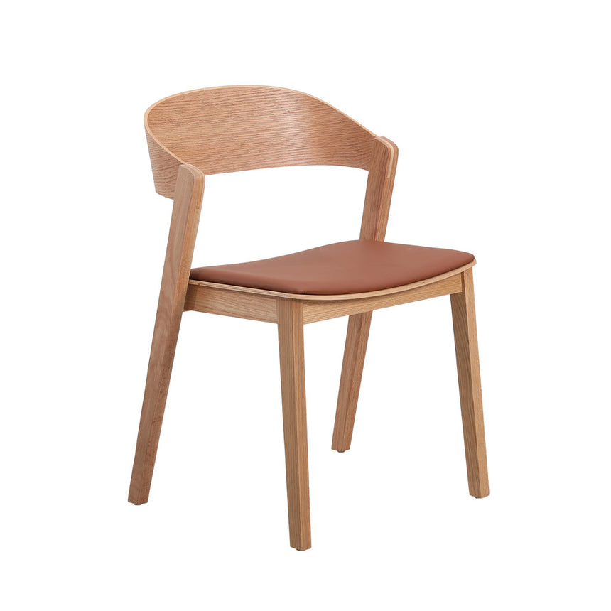 Natural Dining Chair - Brown Seat (Set of 2) - View 2