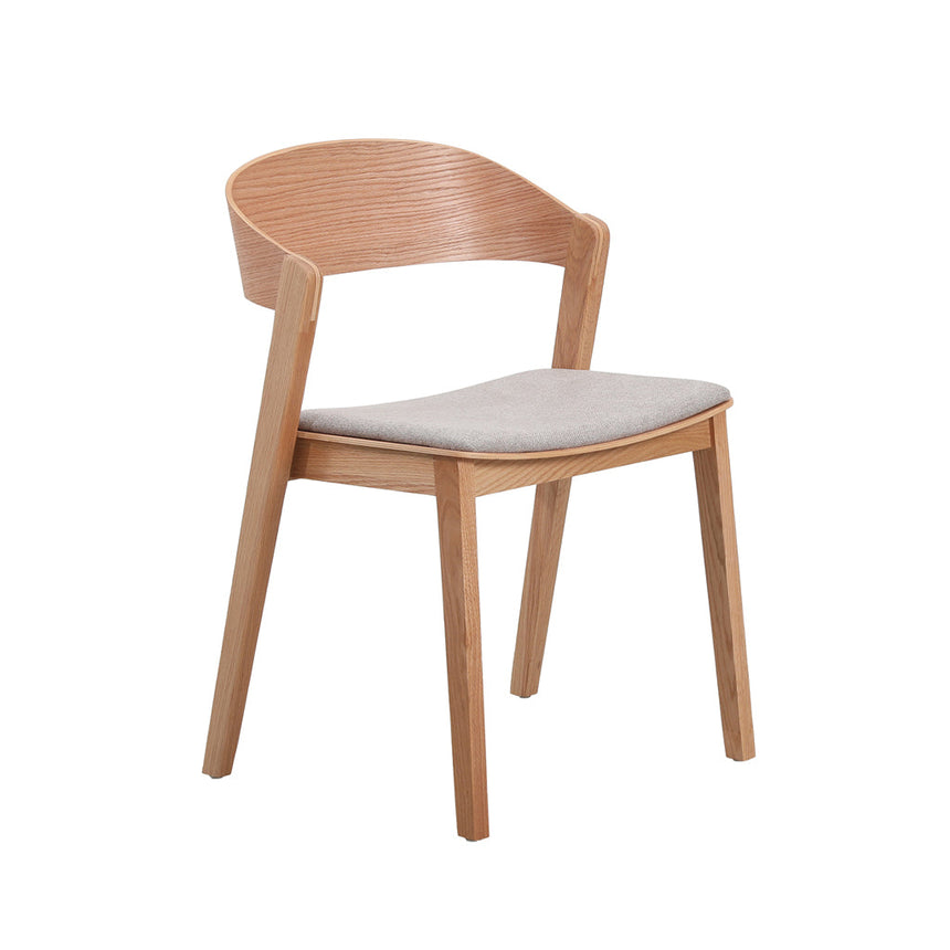 Natural Dining Chair - Grey Seat (Set of 2) - View 2