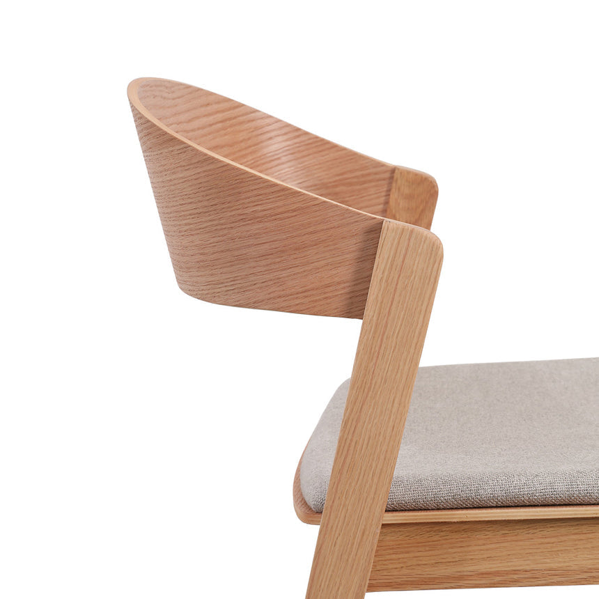 Natural Dining Chair - Grey Seat (Set of 2) - View 7