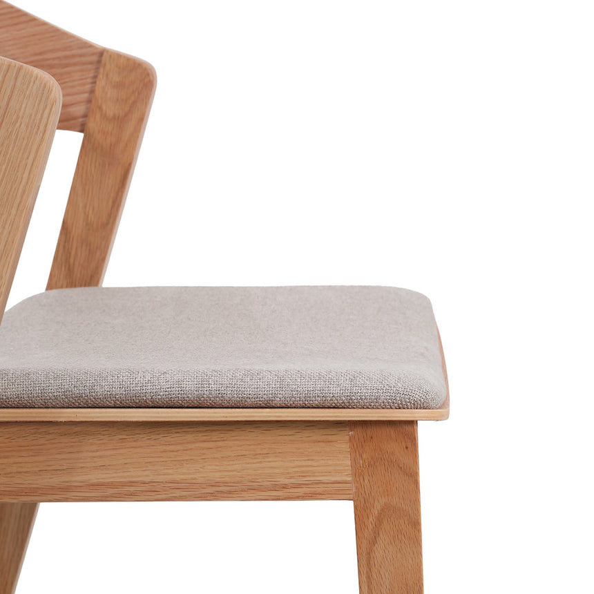 Natural Dining Chair - Grey Seat (Set of 2) - View 8